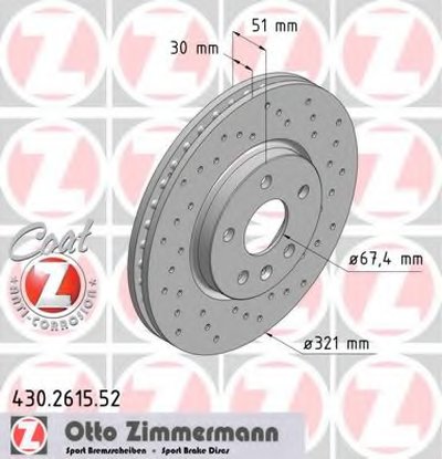 Тормозной диск SPORT BRAKE DISC COAT Z ZIMMERMANN купить