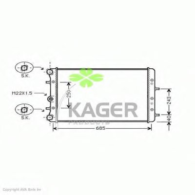 Радиатор, охлаждение двигателя KAGER купить