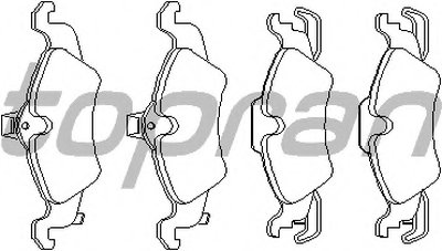 Комплект тормозных колодок, дисковый тормоз TOPRAN купить