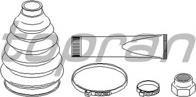 Комплект пылника, приводной вал TOPRAN купить