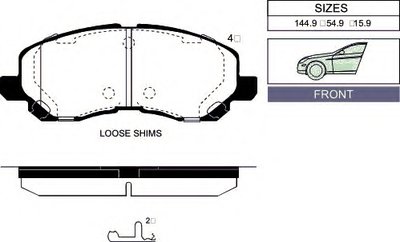 Комплект тормозных колодок, дисковый тормоз Front brake pads for MITSUBISHI, DODGE, JEEP GOODWILL купить