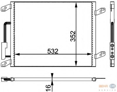 Конденсатор, кондиционер BEHR HELLA SERVICE HELLA купить