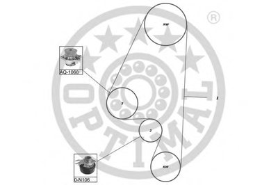 Водяной насос + комплект зубчатого ремня OPTIMAL купить