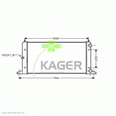 Радиатор, охлаждение двигателя KAGER купить