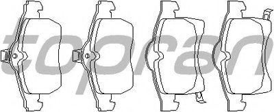 Комплект тормозных колодок, дисковый тормоз TOPRAN купить