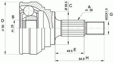 Шарнирный комплект, приводной вал SPIN OPEN PARTS купить