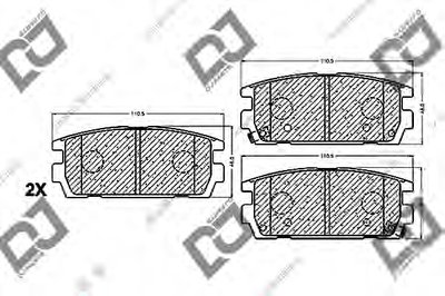 Комплект тормозных колодок, дисковый тормоз DJ PARTS купить