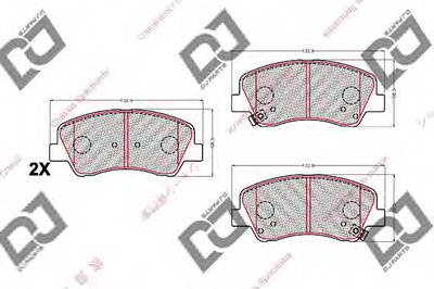 Комплект тормозных колодок, дисковый тормоз DJ PARTS купить