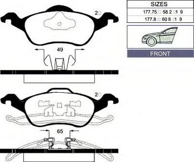 Комплект тормозных колодок, дисковый тормоз Front brake pads for FORD Focus I GOODWILL купить