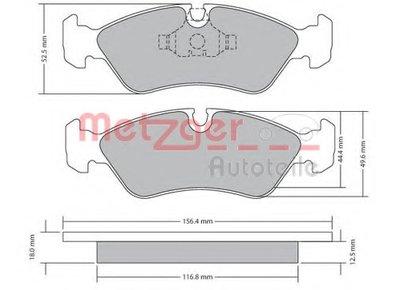 Комплект тормозных колодок, дисковый тормоз METZGER купить