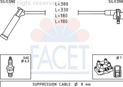 Комплект проводов зажигания FACET купить