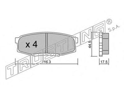 Комплект тормозных колодок, дисковый тормоз TRUSTING купить