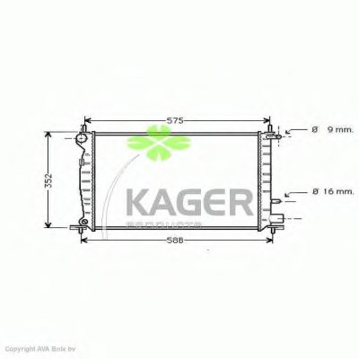 Радиатор, охлаждение двигателя KAGER купить