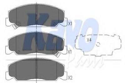 Комплект тормозных колодок, дисковый тормоз KAVO PARTS купить