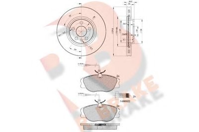 Комплект тормозов, дисковый тормозной механизм R BRAKE купить