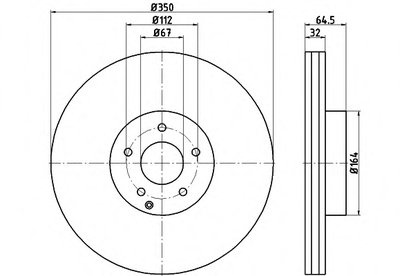 Тормозной диск перед. W221/C216/R230 05-13 2.2-5.5 (PRO)