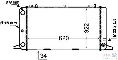 Радиатор, охлаждение двигателя BEHR HELLA SERVICE купить