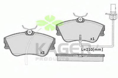 Комплект тормозных колодок, дисковый тормоз KAGER купить