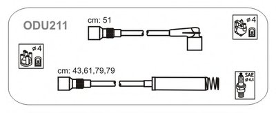 Комплект проводов зажигания Opel Kadett/Vectra 1.8/2.0 (M4-M4, SAE-M4)