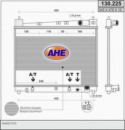 Радиатор, охлаждение двигателя AHE купить