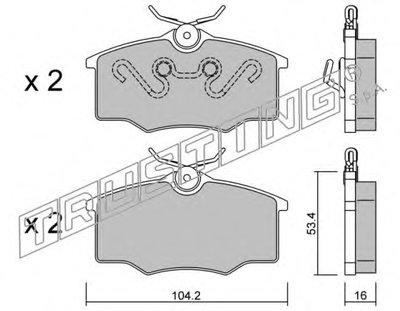 Комплект тормозных колодок, дисковый тормоз TRUSTING купить