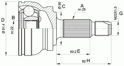 Шарнирный комплект, приводной вал SPIN OPEN PARTS купить