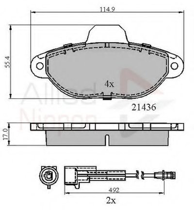 Комплект тормозных колодок, дисковый тормоз ANL Braking COMLINE купить