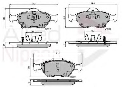 Комплект тормозных колодок, дисковый тормоз ANL Braking COMLINE купить