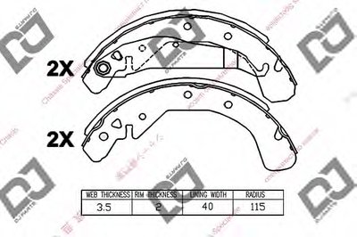 Комплект тормозных колодок DJ PARTS купить