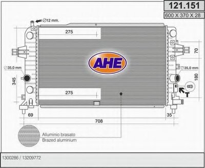 Радиатор, охлаждение двигателя AHE купить