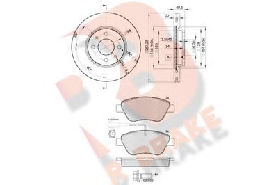 Комплект тормозов, дисковый тормозной механизм R BRAKE купить