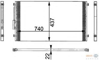 Конденсатор, кондиционер BEHR HELLA SERVICE HELLA купить