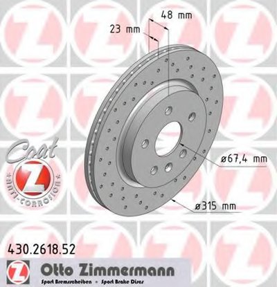 Тормозной диск SPORT BRAKE DISC COAT Z ZIMMERMANN купить