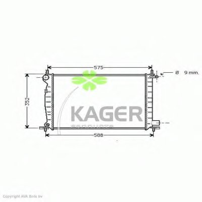 Радиатор, охлаждение двигателя KAGER купить