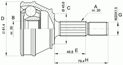 Шарнирный комплект, приводной вал SPIN OPEN PARTS купить