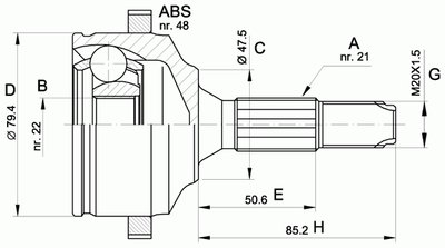 Шарнирный комплект, приводной вал SPIN OPEN PARTS купить