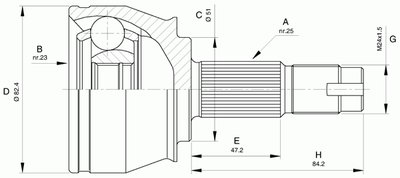 Шарнирный комплект, приводной вал SPIN OPEN PARTS купить