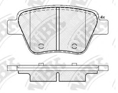 Колодка торм. AUDI A3 11-13 R (D1456) задн. (пр-во SANGSIN)