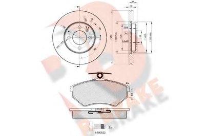 Комплект тормозов, дисковый тормозной механизм R BRAKE купить