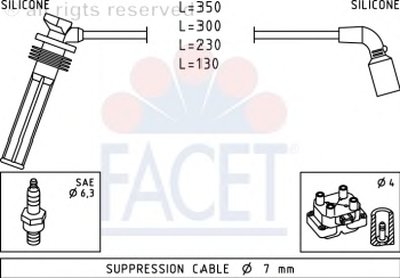 Комплект проводов зажигания FACET купить