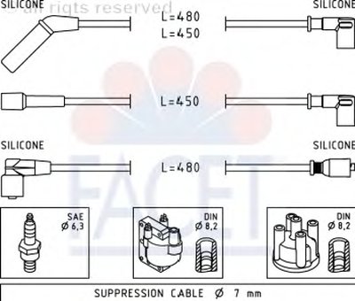 Комплект проводов зажигания FACET купить