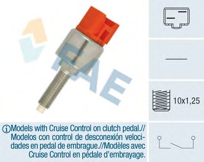 Выключатель фонаря сигнала торможения; Выключатель, привод сцепления (Tempomat) FAE купить