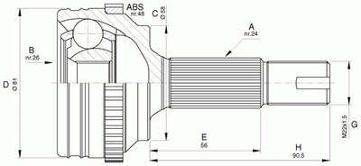 Шарнирный комплект, приводной вал SPIN OPEN PARTS купить