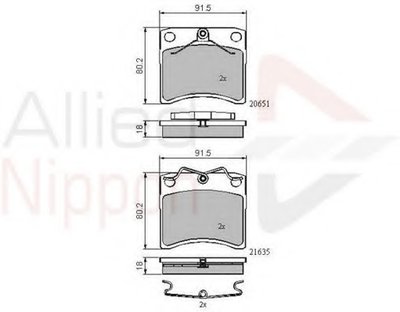 Комплект тормозных колодок, дисковый тормоз ANL Braking COMLINE купить