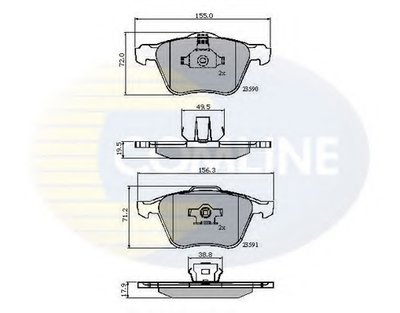 Комплект тормозных колодок, дисковый тормоз Comline COMLINE купить