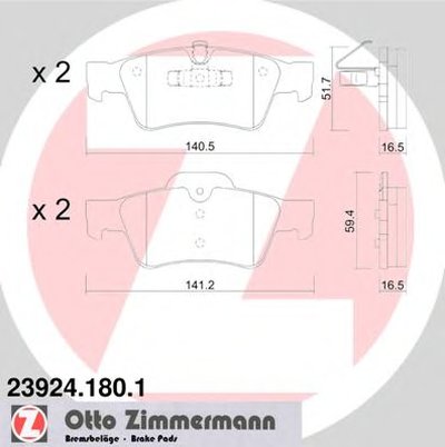 Комплект тормозных колодок, дисковый тормоз ZIMMERMANN купить