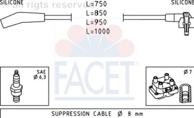 Комплект проводов зажигания FACET купить