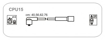 Комплект проводов зажигания Citroen 2.0i 89-, Peugeot 1.9-2.0i 91-