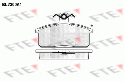 Комплект тормозных колодок, дисковый тормоз FTE купить