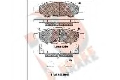 Комплект тормозных колодок, дисковый тормоз R BRAKE купить